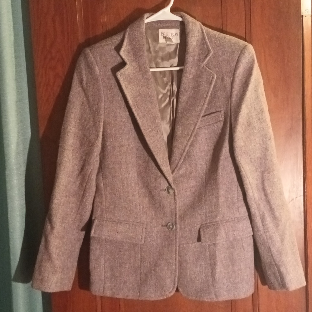 Wool Blend Gray Blazer Jacket